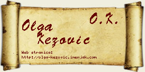 Olga Kezović vizit kartica